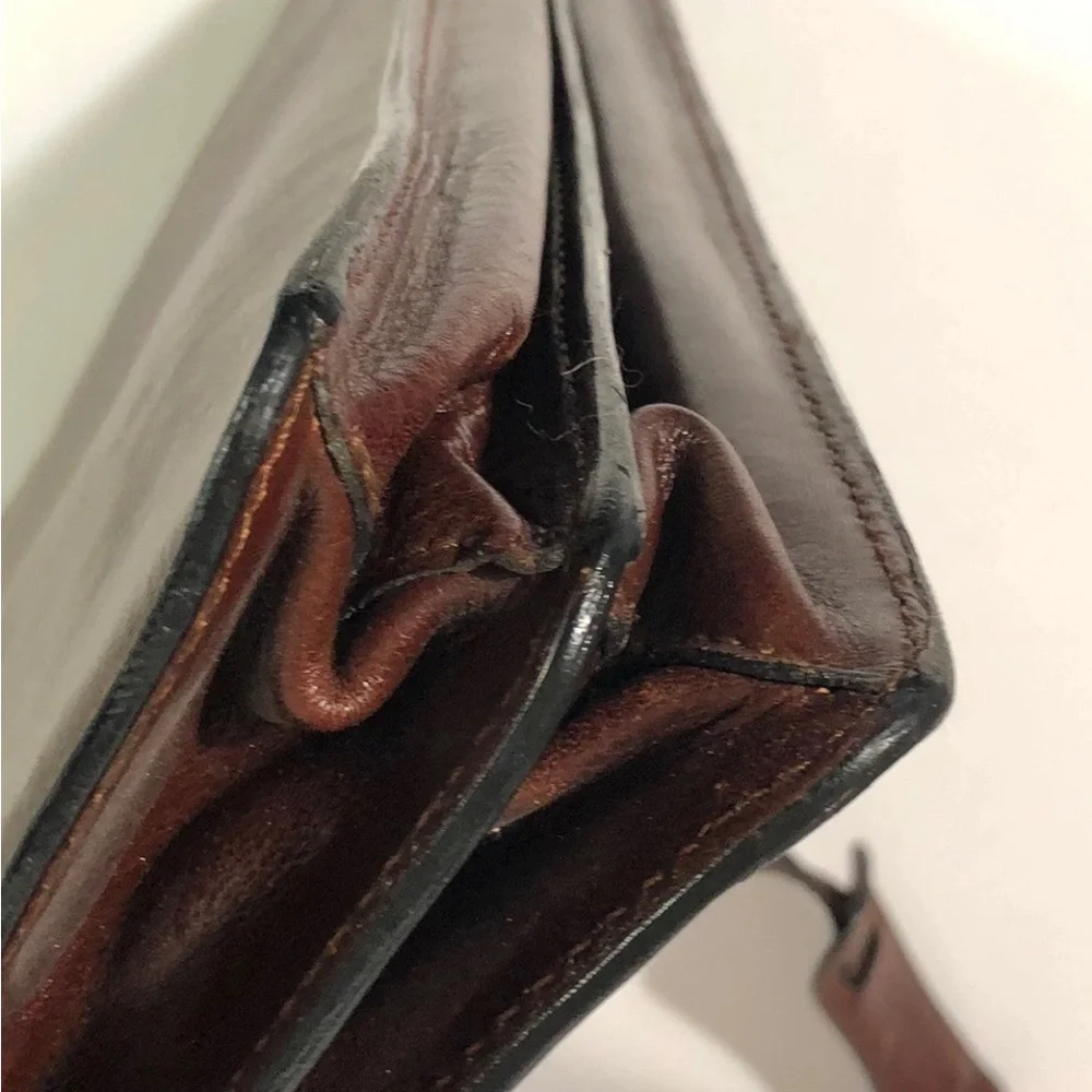 Gianni Conti Vera Pelle Genuine Leather Briefcase Messenger Bag With Key